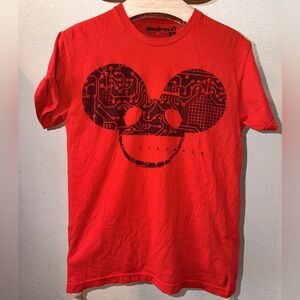 Deadmau5 Red Circuitry EDM Graphic Tee Size Small EDM rave festival streetwear-F